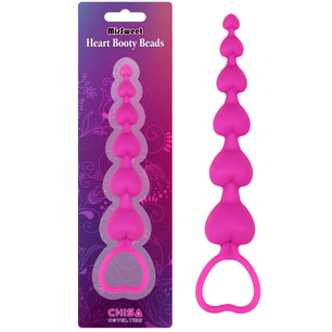Catena di sfere anali in silicone morbido con design a cuore, flessibile e facile da utilizzare grazie all’impugnatura ergonomica per un controllo totale