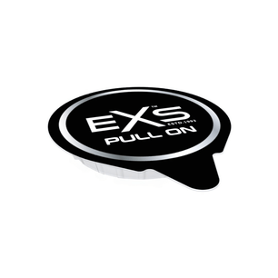 Dettaglio applicatore EXS Pull On con istruzioni illustrate per inserimento rapido del preservativo