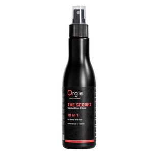 Bottiglia nera Orgie The Secret 10 in 1 per corpo e capelli con spray dosatore