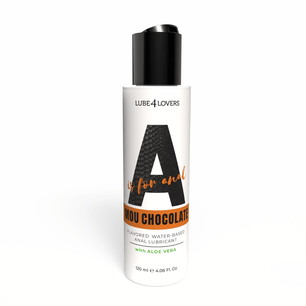 Flacone Lube4Lovers Mou Chocolate lubrificante a base acqua con design bianco e nero
