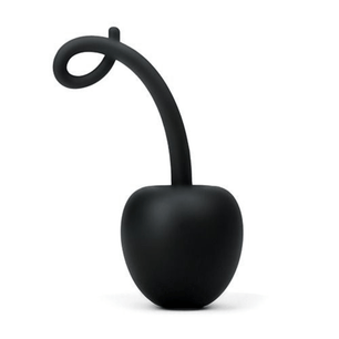 Vista frontale del prodotto My Secret Cherry Black in silicone nero su sfondo chiaro.