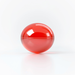 Perle sensoriali lucide rosse utilizzate tra le dita per esperienza aromatica