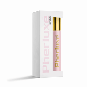 Confezione del profumo femminile Pherluxe for Women con flacone rosa e dettagli oro