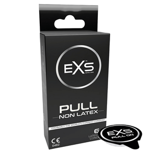Confezione preservativi EXS Pull non latex con sistema di applicazione facilitata e design nero