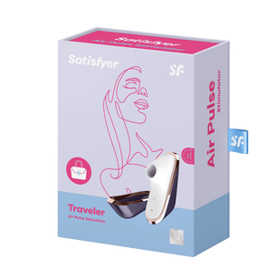 Confezione dello stimolatore Satisfyer Traveler con tecnologia air pulse e custodia integrata