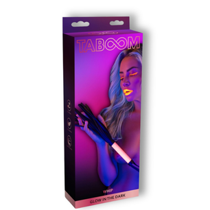 Confezione Taboom frustino glow in the dark, whip luminescente su sfondo bianco