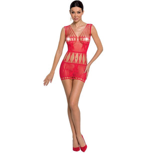 PASSION - Woman BS090 Bodystocking Rosso Taglia Unica