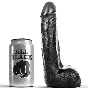 ALL BLACK - Dildo Realistico Nero Morbido 20 Cm