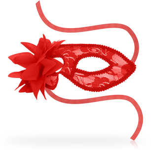 OHMAMA - Maschere Maschere con Pizzo e Fiore Rosso
