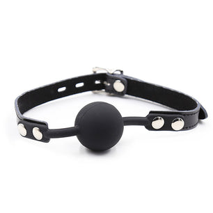 OHMAMA FETISH - Ball Gag in Silicone con Cintura in Pelle (lucchetto Incluso)