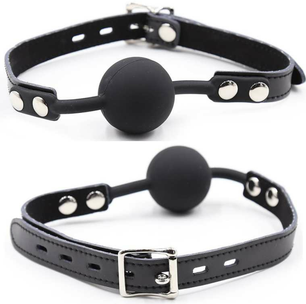OHMAMA FETISH - Ball Gag in Silicone con Cintura in Pelle (lucchetto Incluso)