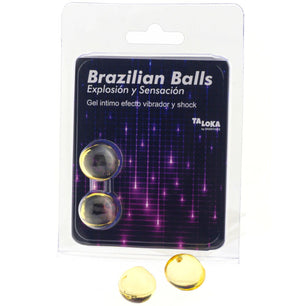 TALOKA - 2 Sfere Brasiliane Gel Emozionante Vibrante ed Effetto Shock