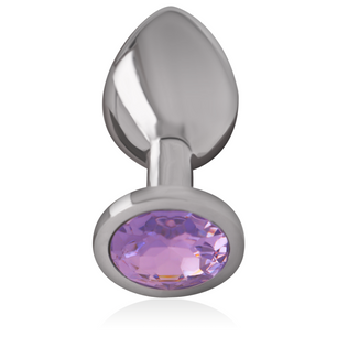 INTENSE - Plug Anale in Metallo Alluminio con Cristallo Viola Misura L