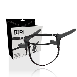 FETISH SUBMISSIVE HARNESS - Vibratore Nero a Doppia Penetrazione