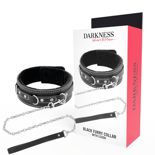 DARKNESS - Collana in Pelle di Alta Qualità con Guinzaglio
