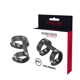 DARKNESS - Anello Regolabile per Pene e Testicoli in Pelle