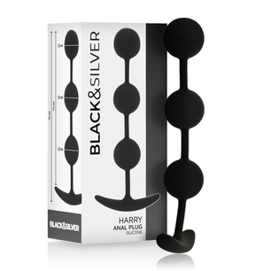 BLACK&SILVER - Rosario Anale Harry 3 Sfere in Silicone 14 Cm