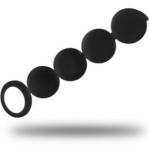 BLACK&SILVER - Rosario Anale Lennon 4 Sfere in Silicone 15 Cm