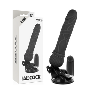 BASECOCK - Vibratore Realistico Telecomando Nero 19.5 Cm -o- 4 Cm
