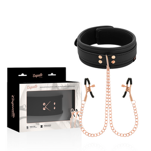 COQUETTE CHIC DESIRE - Collare con Pinza per Capezzoli Fantasia con Fodera in Neoprene