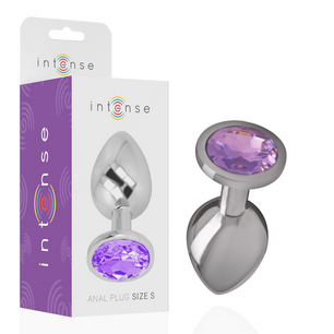 INTENSE - Plug Anale in Metallo Alluminio con Cristallo Viola Misura L