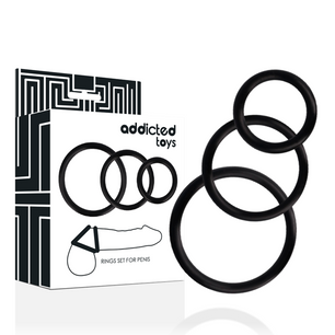 ADDICTED TOYS - Set di Anelli per Pene Nero