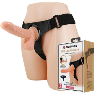 PRETTY LOVE - Imbragatura Slip Universale con Dildo Tom 20 Cm Naturale