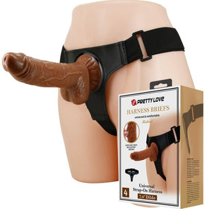 PRETTY LOVE - Imbragatura Slip Universale Imbragatura con Dildo Micheal 20 Cm Nero