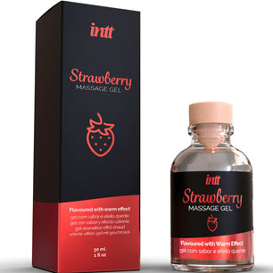 INTT MASSAGE & ORAL SEX - Gel da Massaggio al Gusto di Fragola Effetto Caldo