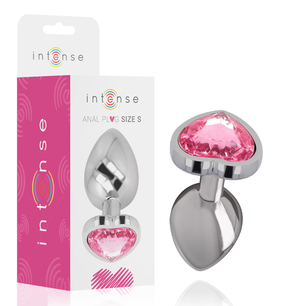 INTENSE - Plug Anale in Metallo Alluminio Cuore Rosa Taglia S