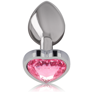 INTENSE - Plug Anale in Metallo Alluminio Cuore Rosa Taglia M