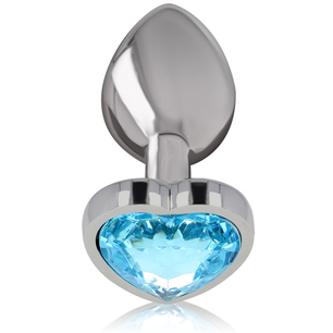 INTENSE - Plug Anale in Metallo Alluminio Cuore Blu Taglia L