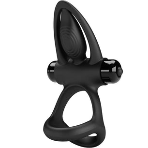 PRETTY LOVE - Anello Vibrante 10 Vibrazioni in Silicone Nero