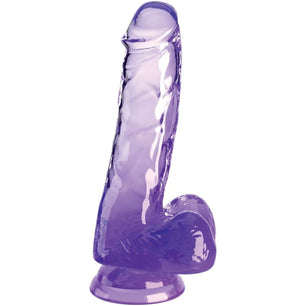 KING COCK - Clear Pene Realistico con Sfere 13.5 Cm Viola