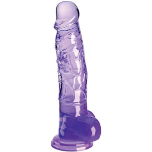 KING COCK - Clear Pene Realistico con Sfere 16.5 Cm Viola