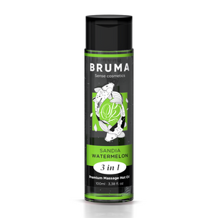 BRUMA - Olio da Massaggio Premium Effetto Calore Sapore Anguria 3 in 1 - 100 Ml