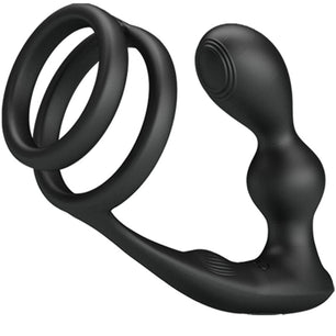 PRETTY LOVE - Anello per Pene Marshall con Plug Anale Vibrante con Telecomando