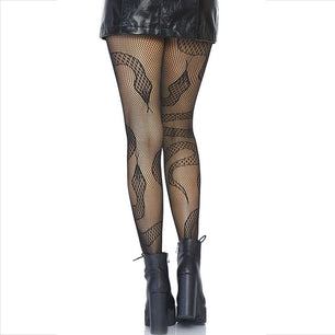 LEG AVENUE - Calze a Rete Serpenti Nere