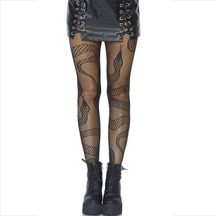 LEG AVENUE - Calze a Rete Serpenti Nere
