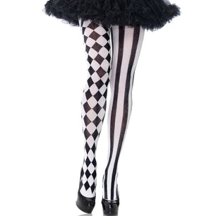 LEG AVENUE - Collant Arlecchino Nero/bianco