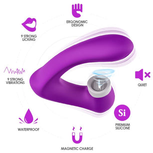 ARMONY - Secretkiss Leccato Clit Vibrante e Vibratore Curvo Viola