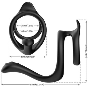 ARMONY - Anello Anale Doppio Coda Nero