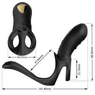 ARMONY - Anello Vibratore Joy Jumper per Coppia e Plug Anale Nero