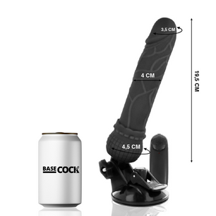 BASECOCK - Vibratore Realistico Telecomando Nero 19.5 Cm -o- 4 Cm