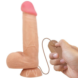 PRETTY LOVE - Dildo Realistico Sliding Skin Series con Ventosa Scorrevole della Pelle Controllo Remoto Flesh 21,8 Cm