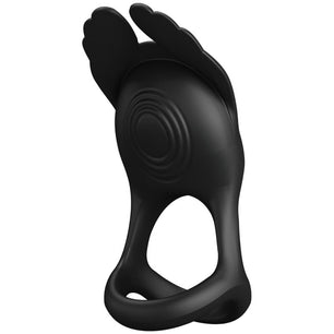 PRETTY LOVE - Silas Anello per Pene Vibrante 7 Vibrazioni in Silicone Nero