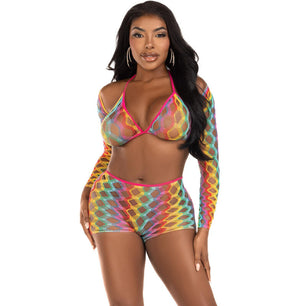 LEG AVENUE - Set Tre Pezzi Multicolore