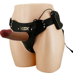 PRETTY LOVE - Starks Imbragatura Slip Dildo Vibrazione Multi-speed 17,5 Cm Marrone Chiaro