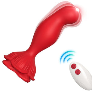 ARMONY - Vibratore Rosa e Telecomando Plug Anale Rosso