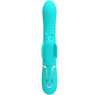 PRETTY LOVE - Vibratore Multifunzione Rabbit 4 in 1 Farfalla Verde Acqua